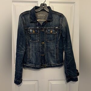 GAP 1969 Women's Dark Wash Distressed Denim Jacket Size M